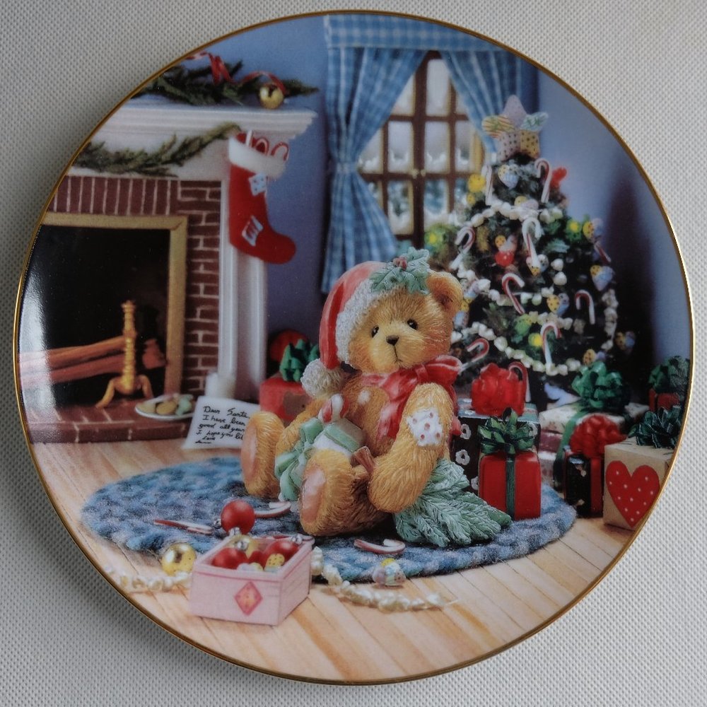 Cherished Teddies Hamilton Plate Collection "Happy Holidays, Friend"